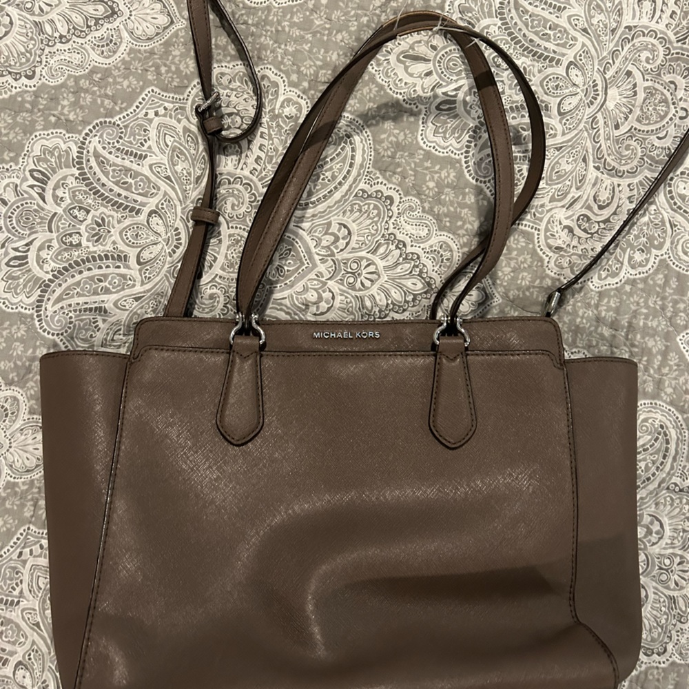 Michael Kors mid-size light brown leather handbag